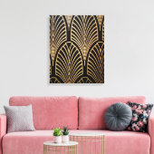 Kunst nouveau, art deco, ventilatorpatroon, brons, canvas afdruk (Insitu (Woonkamer))
