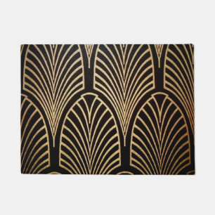Kunst nouveau, art deco, ventilatorpatroon, brons, deurmat