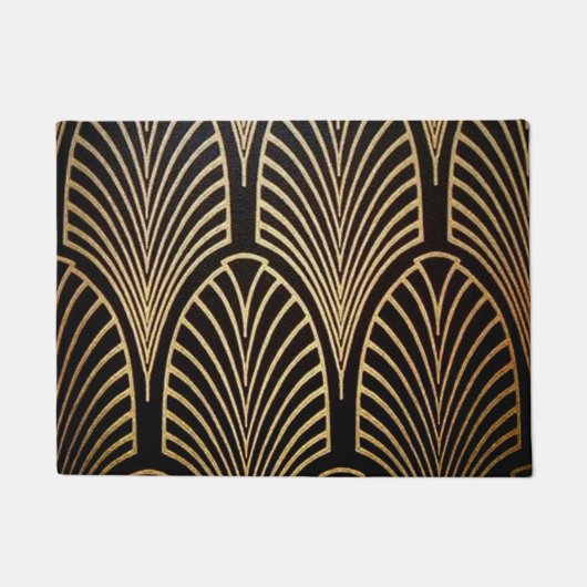 Kunst nouveau, art deco, ventilatorpatroon, brons, deurmat (Voorkant)