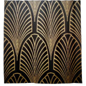 Kunst nouveau, art deco, ventilatorpatroon, brons, douchegordijn (Voorkant)