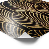 Kunst nouveau, art deco, ventilatorpatroon, brons, foto afdruk (Hoek)