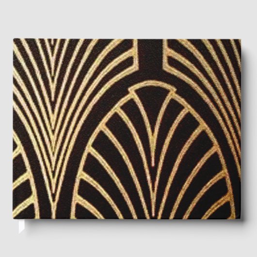 Kunst nouveau, art deco, ventilatorpatroon, brons, gastenboek (Voorkant)