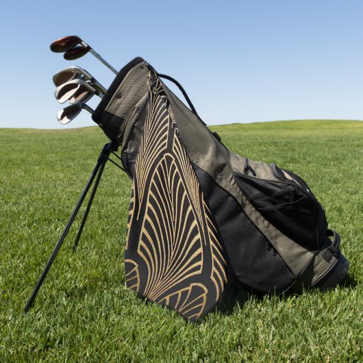 Kunst nouveau, art deco, ventilatorpatroon, brons, golfhanddoek (Groen)