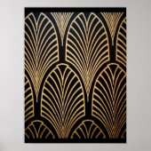 Kunst nouveau, art deco, ventilatorpatroon, brons, poster (Voorkant)
