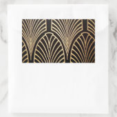 Kunst nouveau, art deco, ventilatorpatroon, brons, rechthoekige sticker (Tas)