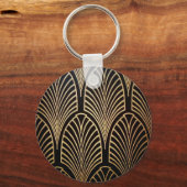 Kunst nouveau, art deco, ventilatorpatroon, brons, sleutelhanger (Voorkant)