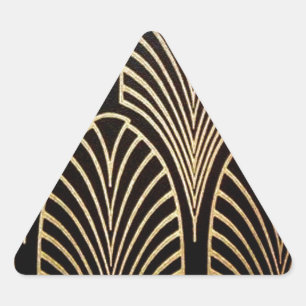 Kunst nouveau, art deco, ventilatorpatroon, brons, sticker