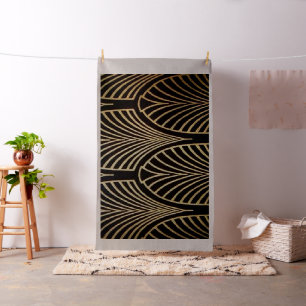 Kunst nouveau, art deco, ventilatorpatroon, brons, stof