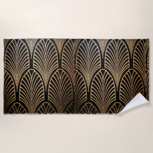 Kunst nouveau, art deco, ventilatorpatroon, brons, strandlaken