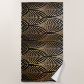 Kunst nouveau, art deco, ventilatorpatroon, brons, strandlaken (Voorkant)