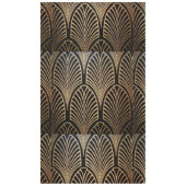 Kunst nouveau, art deco, ventilatorpatroon, brons, tafelkleed (Voorkant)