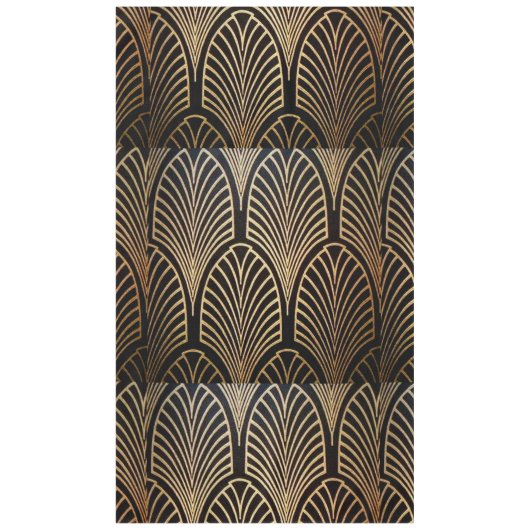 Kunst nouveau, art deco, ventilatorpatroon, brons, tafelkleed (Voorkant)