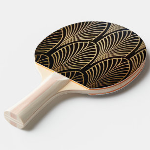 Kunst nouveau, art deco, ventilatorpatroon, brons, tafeltennisbatje
