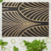 Kunst nouveau, art deco, ventilatorpatroon, brons, theedoek (Gevouwen)