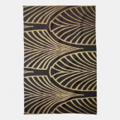 Kunst nouveau, art deco, ventilatorpatroon, brons, theedoek (Verticaal)