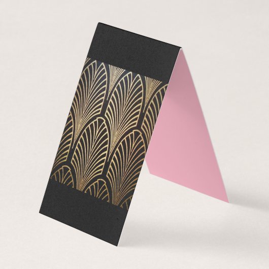 Kunst nouveau, art deco, ventilatorpatroon, brons, visitekaartje (Voorkant)