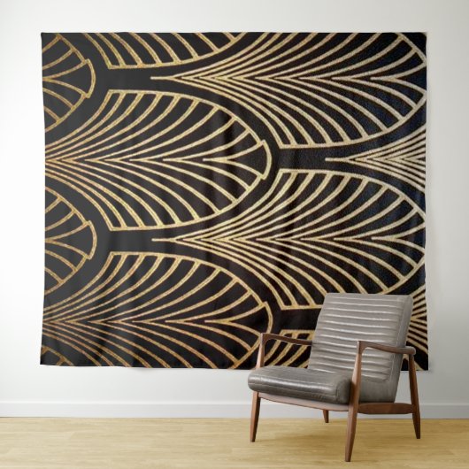 Kunst nouveau, art deco, ventilatorpatroon, brons, wandkleed (In Situ (horizontaal))