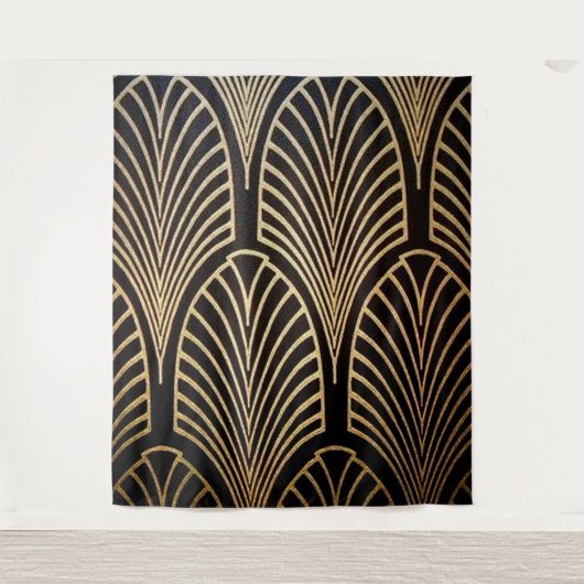 Kunst nouveau, art deco, ventilatorpatroon, brons, wandkleed (Voorkant)