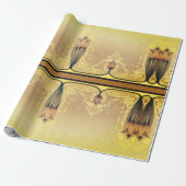 Kunst nouveau floral tulip roze and gold elegant cadeaupapier (Uitgerold)