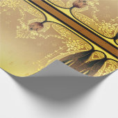 Kunst nouveau floral tulip roze and gold elegant cadeaupapier (Hoek)