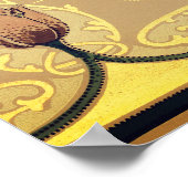 Kunst nouveau floral tulip roze and gold elegant poster (Hoek)