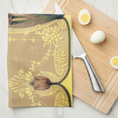 Kunst nouveau floral tulip roze and gold elegant theedoek (Quarter Fold)