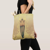Kunst nouveau floral tulip roze and gold elegant tote bag (Dichtbij)