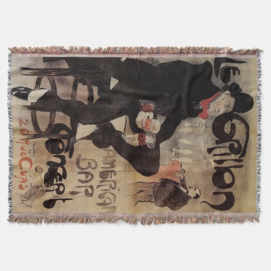  Kunst Nouveau Grillon, Man Drink bier Deken (Voorkant)