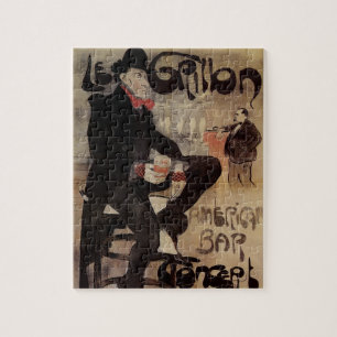 Kunst Nouveau Grillon, Man Drink bier Legpuzzel