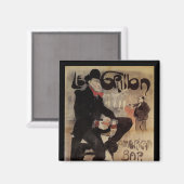  Kunst Nouveau Grillon, Man Drink bier Magneet (Voorkant / Achterkant)