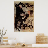 Kunst Nouveau Grillon, Man Drink bier Poster (Keuken)