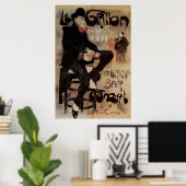Kunst Nouveau Grillon, Man Drink bier Poster (Thuiskantoor)