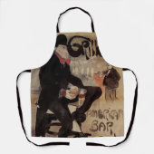 Kunst Nouveau Grillon, Man Drink bier Schort (Voorkant)