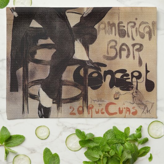  Kunst Nouveau Grillon, Man Drink bier Theedoek (Gevouwen)