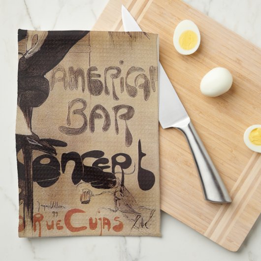  Kunst Nouveau Grillon, Man Drink bier Theedoek (Quarter Fold)