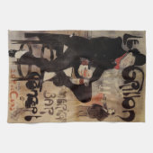  Kunst Nouveau Grillon, Man Drink bier Theedoek (Horizontaal)