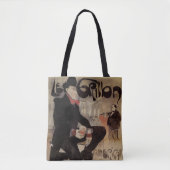  Kunst Nouveau Grillon, Man Drink bier Tote Bag (Voorkant)
