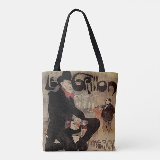  Kunst Nouveau Grillon, Man Drink bier Tote Bag (Achterkant)