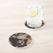  Kunst Nouveau Grillon, Man Drink bier Zandsteen Onderzetter (Zijkant)