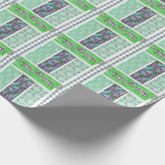 Kunst nouveau parrot aap oerwoud tropisch ontwerp cadeaupapier (Hoek)