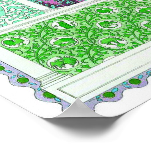 Kunst nouveau parrot aap oerwoud tropisch ontwerp poster (Hoek)