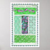 Kunst nouveau parrot aap oerwoud tropisch ontwerp poster (Voorkant)