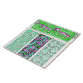 Kunst nouveau parrot aap oerwoud tropisch ontwerp tegeltje (Zijkant)