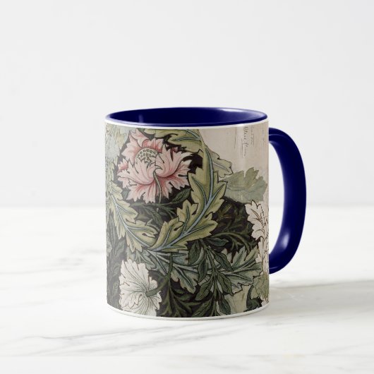 Kunst nouveau william morris plattegrond schets mok (Voorkant rechts)