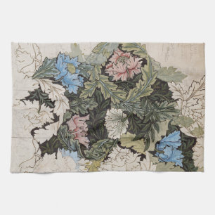 Kunst nouveau william morris plattegrond schets theedoek