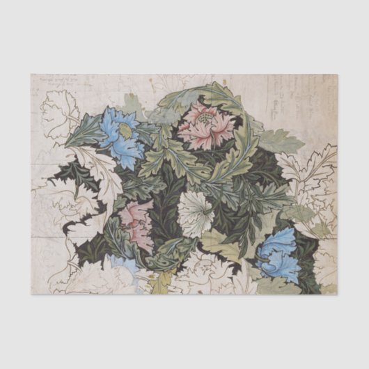 Kunst nouveau william morris plattegrond schets tissuepapier (Voorkant)