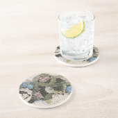 Kunst nouveau william morris plattegrond schets zandsteen onderzetter (Zijkant)