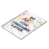 Kunst nu, huiswerk later notitieboek (Linkerzijde)