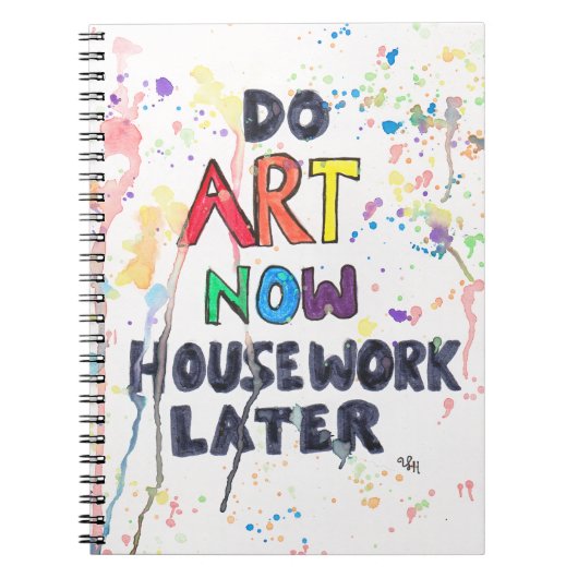 Kunst nu, huiswerk later notitieboek (Voorkant)