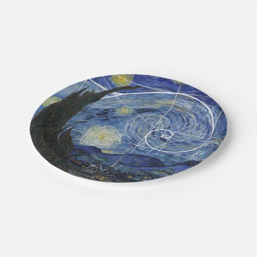  Kunst ontmoet Wiskunde, Van Gogh ontmoet Fibonacc Papieren Bordje (Gekanteld)